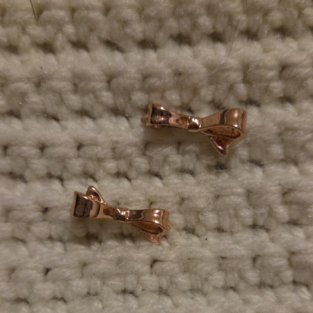 kate spade Rose Gold Slim Bow Earrings